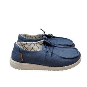 Hey Dude Youth Girls Sparkling Denim Loafer slip on shoes sz K12
